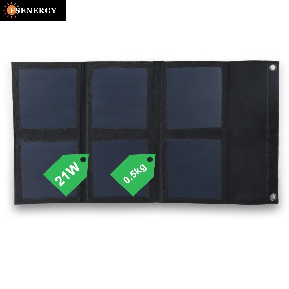 Shenzhen FS 21W Portable Solar Panel Waterproof 5v Foldable Panel Sunpower Solar Charger for Outdoors