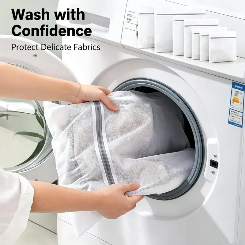 Mesh Laundry Bags Set Fine Delicate Lingerie Shirt Storage Machine Wash Anti Deformation Winding Clothes Protector College Dorm