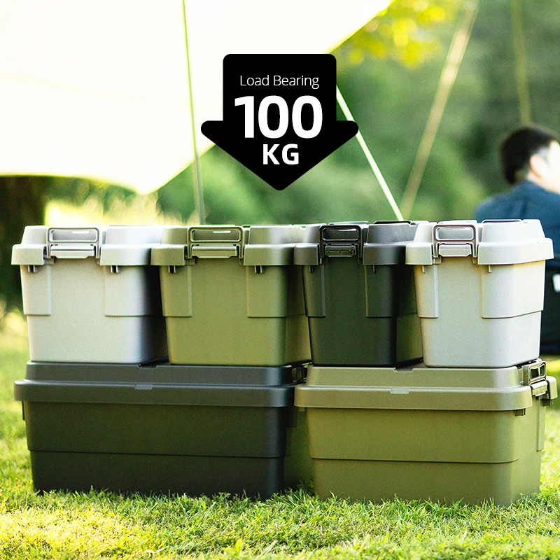 recyclable Strong Plastic Material 30L/50L/70L Outdoor Camping Storage Car Parts Box Bin