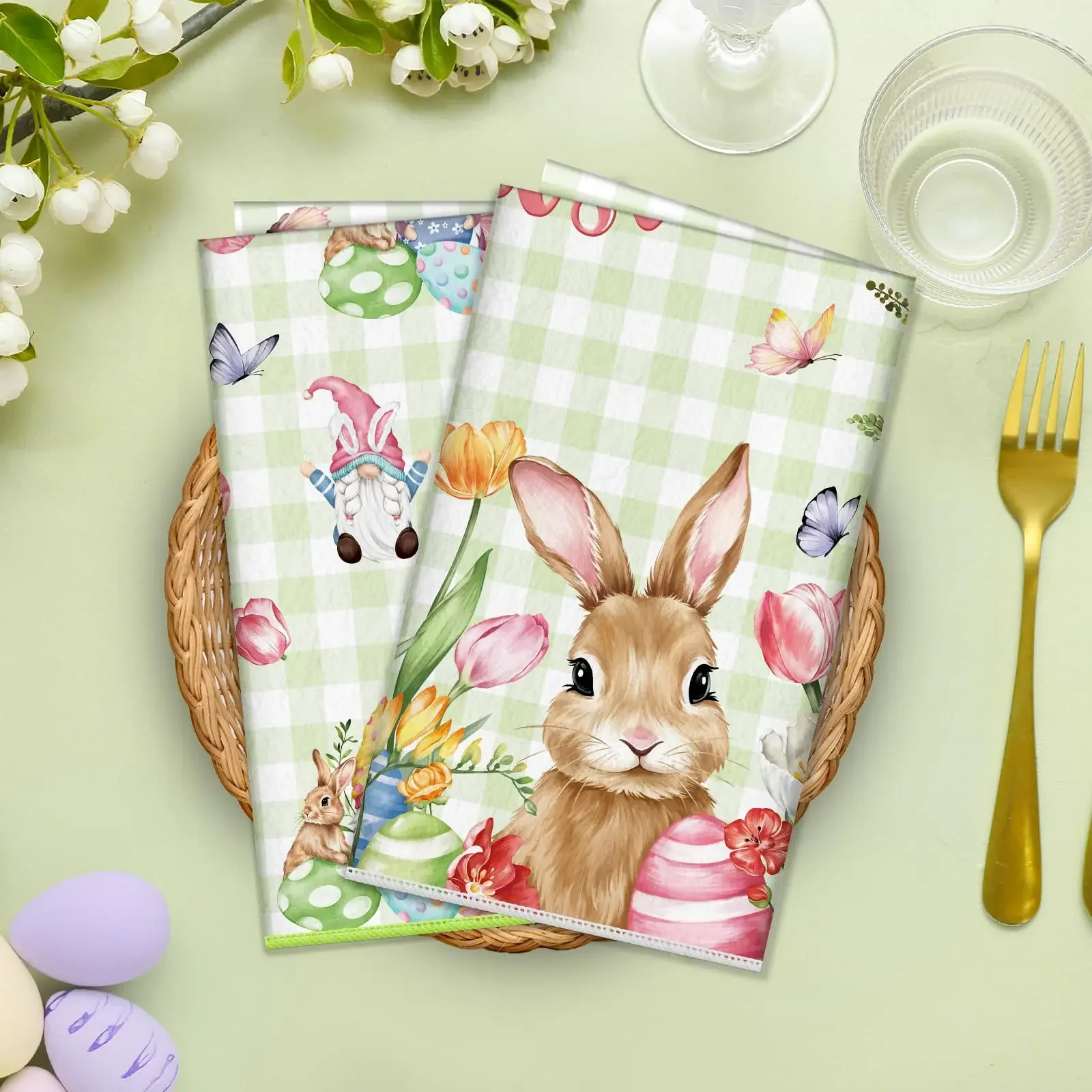 1pc Easter Bunny Dwarf Towels | Soft Absorbent Hand Towels/Thick Dishcloths | Party Anniversary Holiday Decor Housewarming Gift