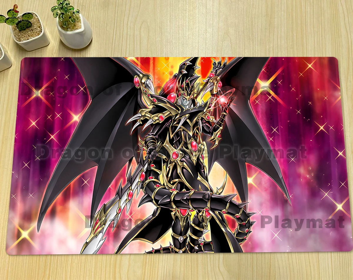 

YuGiOh Playmat Red-Eyes Dark Dragoon TCG CCG Mat ドラグーン Board Game Duel Pad Trading Card Game Mat Rubber Mousepad Zones Free Bag