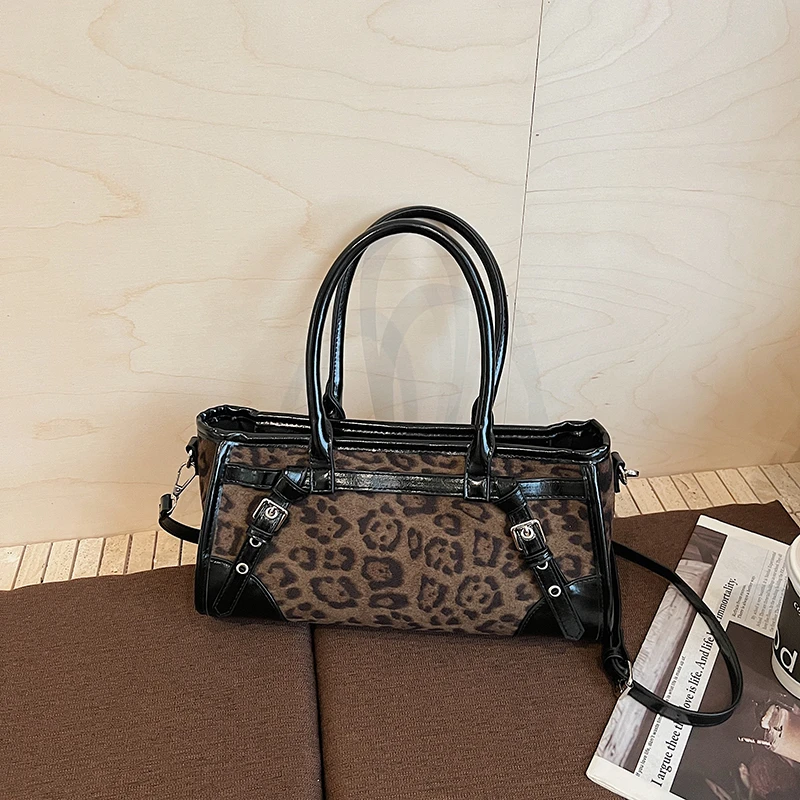 

Сумки через плечо из искусственной кожи с леопардовым принтом и пряжкой, универсальные сумки высокого качества 2025, женские осенне-зимние сумки на молнии, новая сумка на плечо