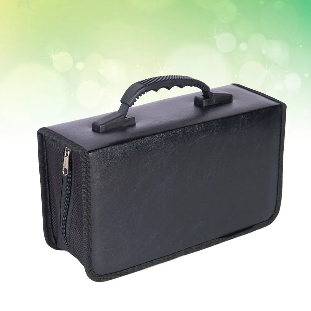 

128Pcs Cd Storage Bag Premium Material Large Capacity Portable Cd Case with Handle Protective Dvd Carrying Organizer