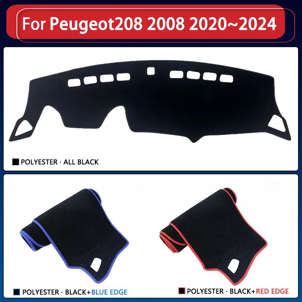 For Peugeot 208 2008 P21 P24 MK2 2020~2024 2021 2022 Dashboard Cover Board Mat Carpet Rug Auto Sun Shade Cape Blanket Anti-sun