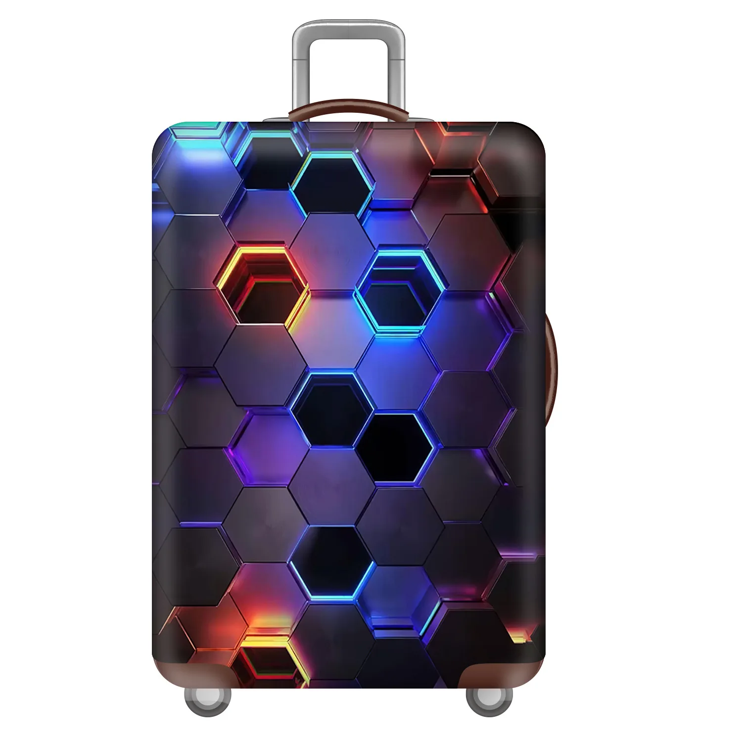 3D Novelty Geometric Pattern Luggage Protective Cover Thicken High Elastic Protector Cover Fits 18-32 Inch Travel Suitcase