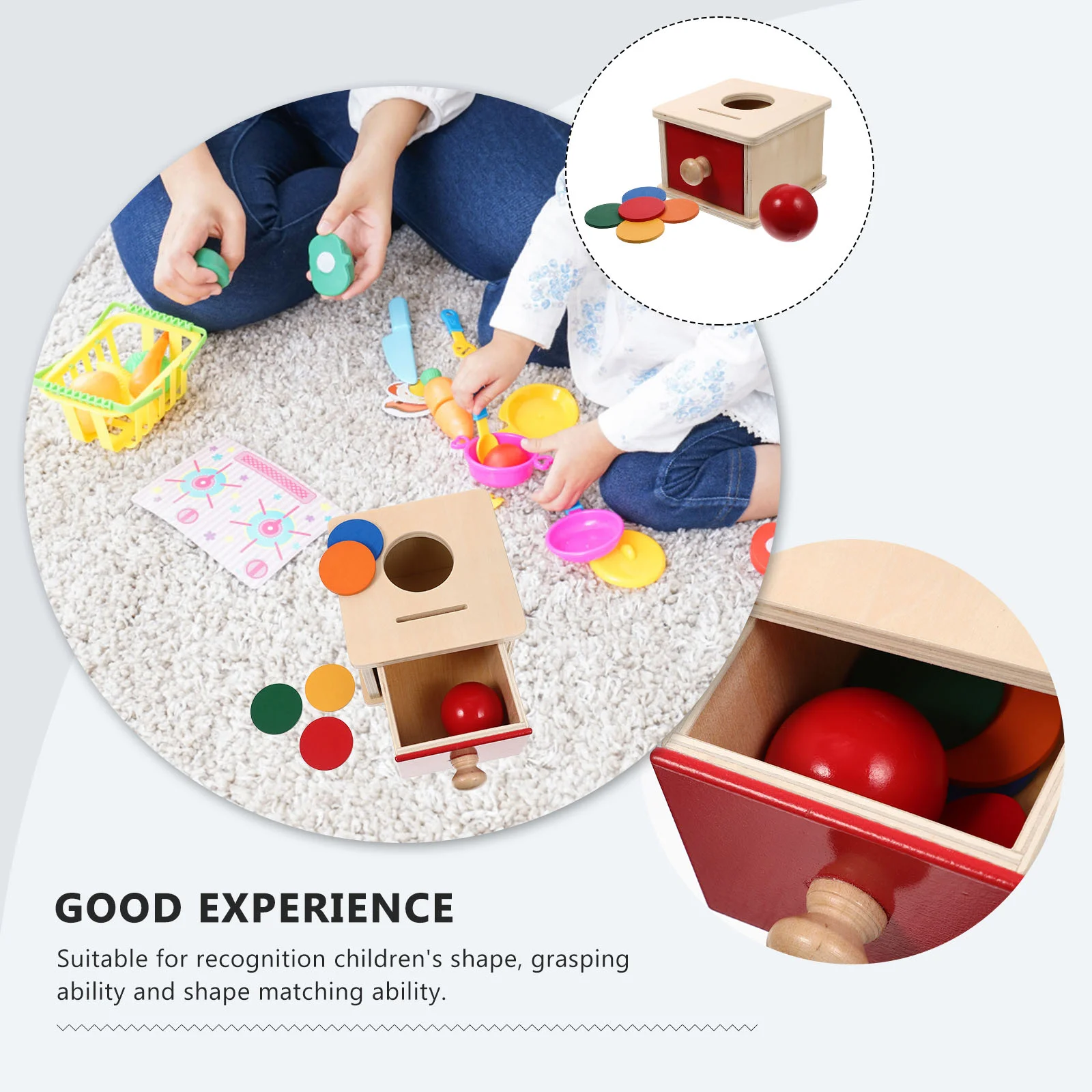 Montessori Teaching Aid Coin Motor Skills Training Toy Educational Toddler Baby Grasping Infant Toys Kids Sensory Box Children