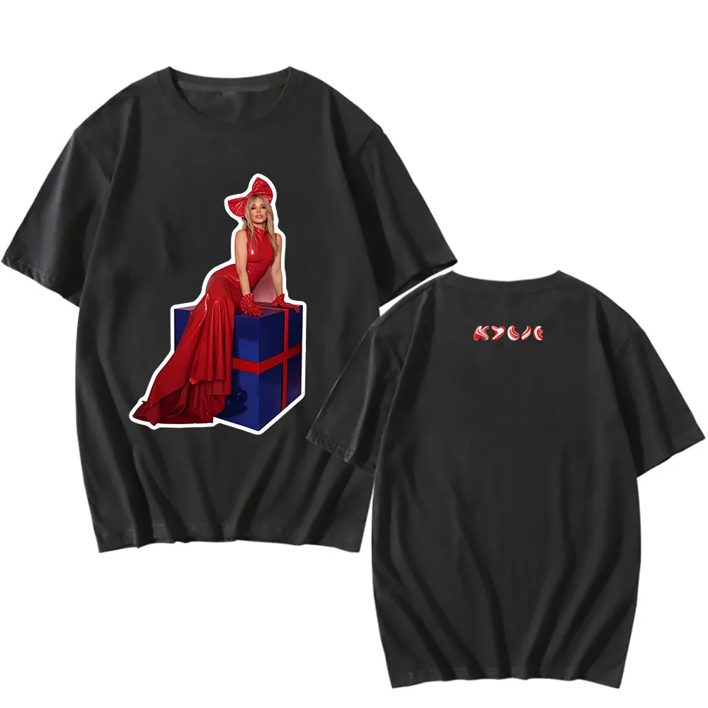 كايلي عيد الميلاد ألبوم الجرافيك المحملة المغني كلي مينوغ تي شيرت للجنسين الشارع الشهير قصيرة الأكمام القطن الذكور بلايز طباعة الملابس