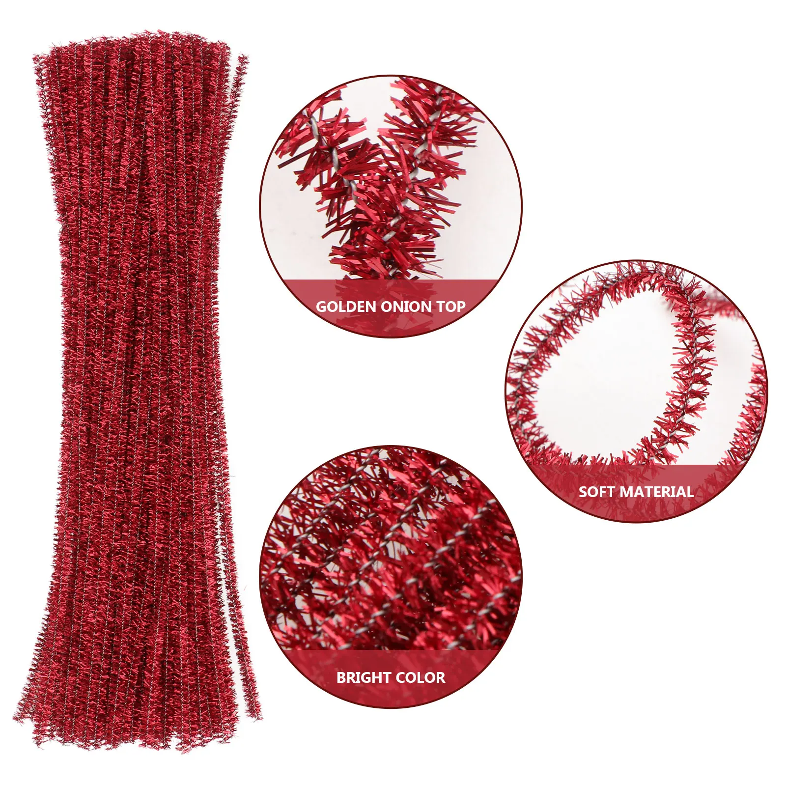 

100 Pcs Glitter Twist Stick Garlands Tinsel Pipe Cleaners Christmas Decor DIY Craft Material Decorate
