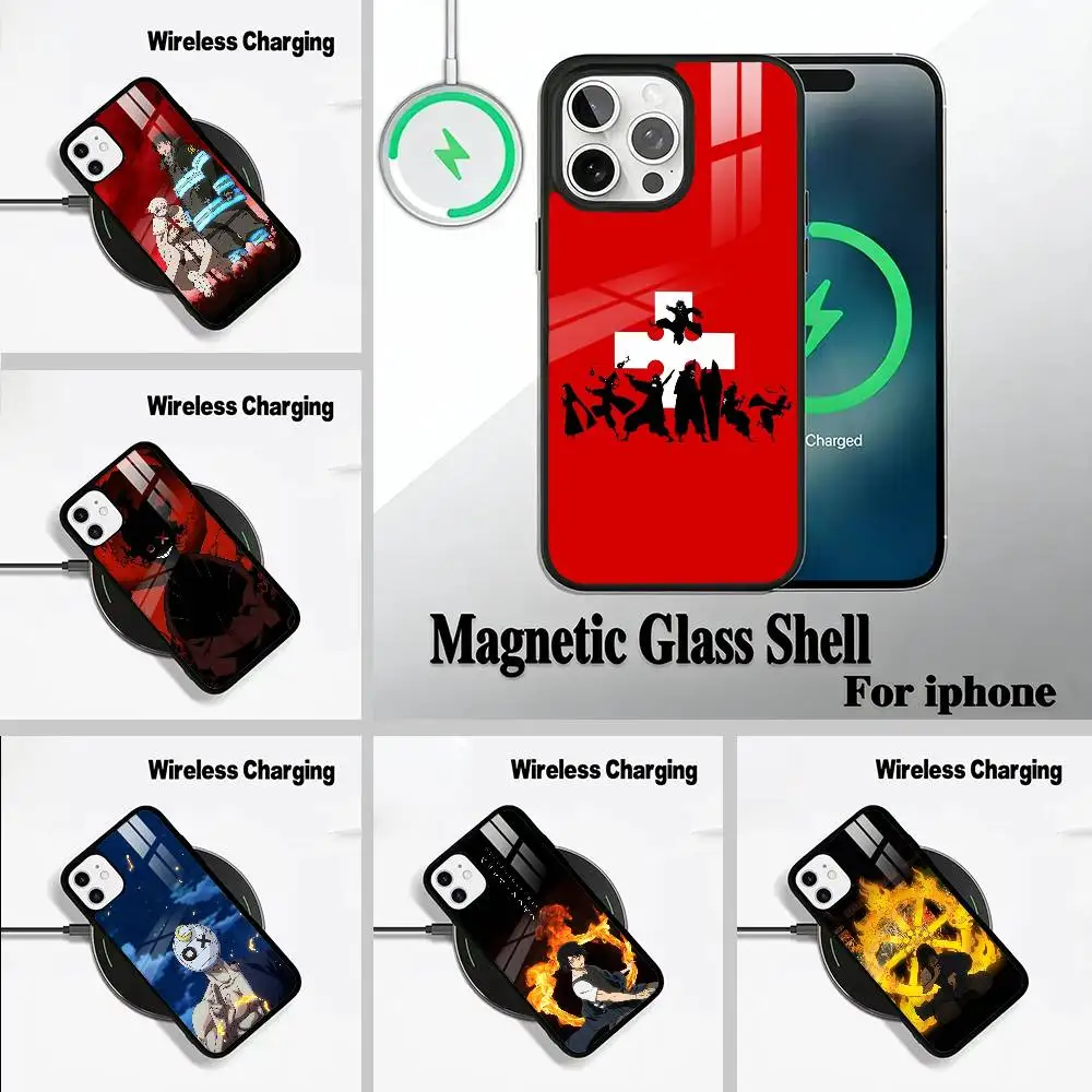 

Shonen anime -Fire- Force For IPhone17 16 15 14 13 12 11 Plus Pro Max Plus Wireless Charger Phone Case
