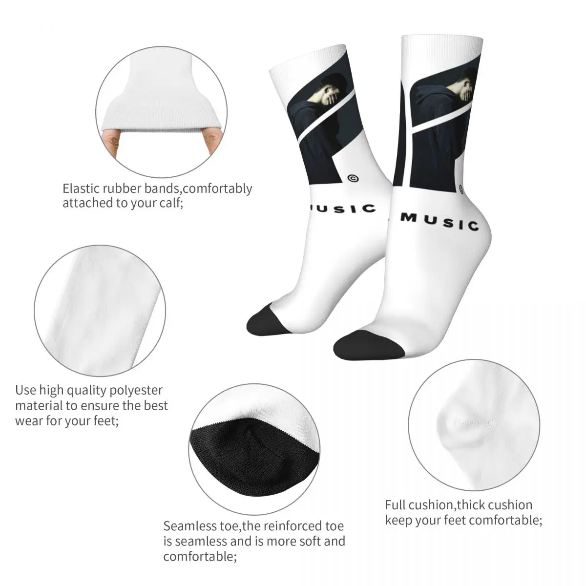 NF Real Music Hope 2024 Design All Season Socks Accessories for Male Breathable Print Socks