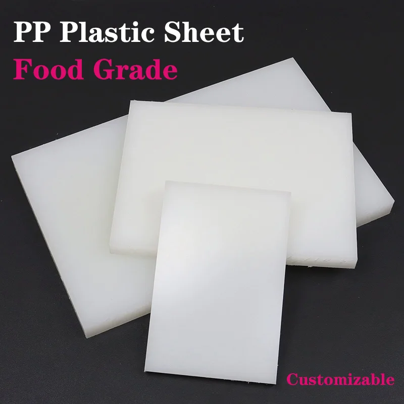 White Food Grade Polypropylene Board Thickness 1-10mm 100x100mm 100x200mm 200x200mm 210x297mm PP Plastic Sheets Plate Home DIY #1