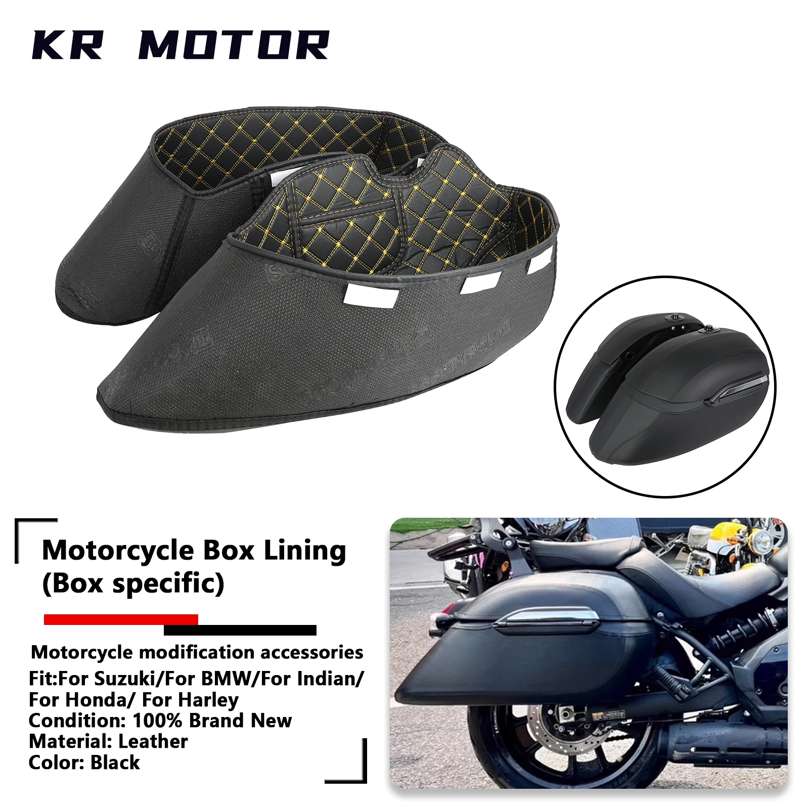 Motorcycle Universal Side Box Lining Side Package Saddle Bags Lining Fits For Harley For Suzuki For BMW For Honda For Kawasaki