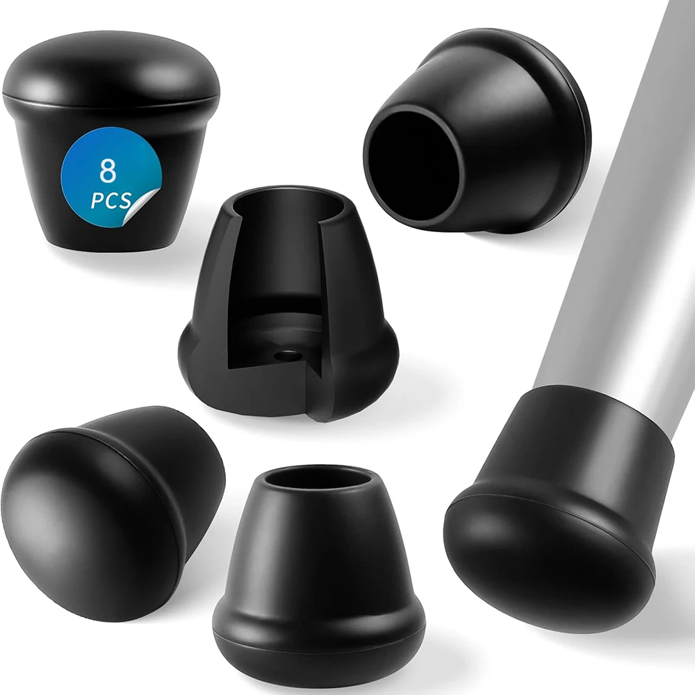 Black Chair Leg Floor Protectors Foot Cover Silicone Furniture Table Feet Protect Hardwood Floor from Scratches