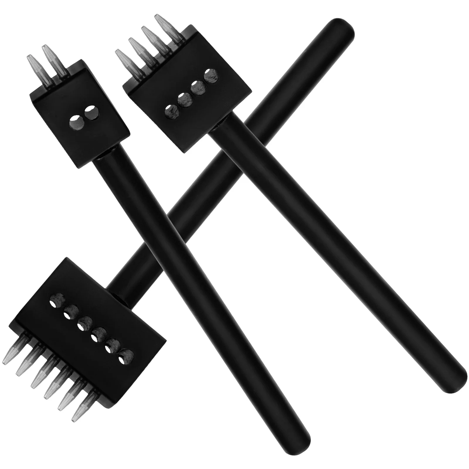 

3pcs Punch Tool Round Stitching Tools 4mm 2+4+6 Teeth Metal Manual Punch for Leatherworking Craft Kit Set
