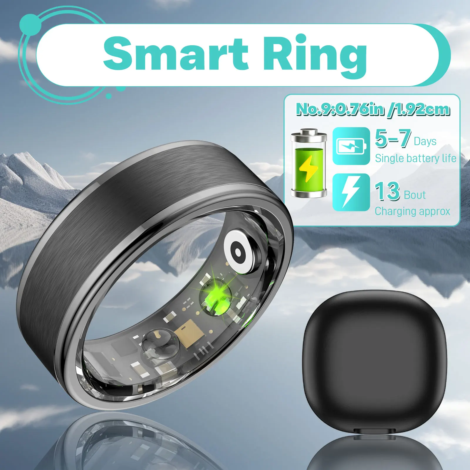 EIGIIS Nieuwe Smart Ring Mannen Vrouwen Bloed Hartslagmeter 5ATM Waterdichte Bluetooth-Compatibel 5.0 voor Android IOS Multi-sport Modus