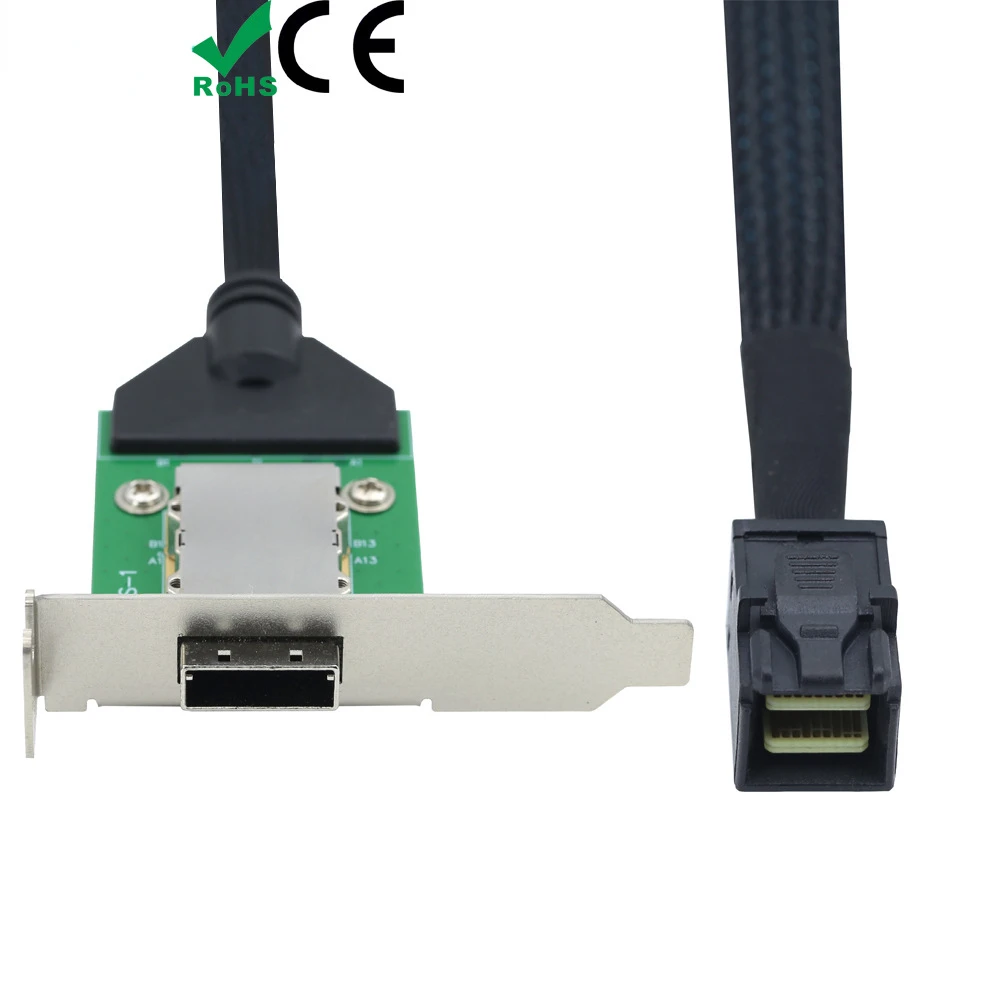 Mini SAS HD SFF-8643 To HD SFF-8088 PCBA Female Cable Server Internal and External Conversion Harness