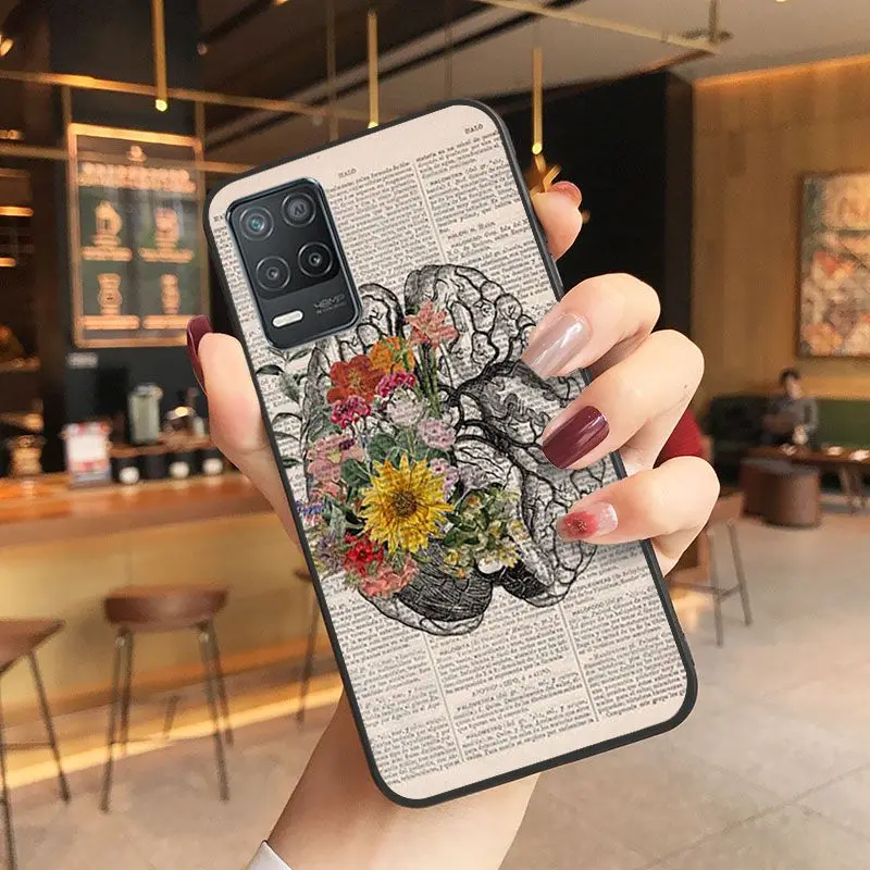 Human anatomy organ in art newspaper Phone cover For oppo Realme 8Pro 6PRO 6i 7pro 9i 9pro C11 C21Y C21 C25Y C25S C3 Q3S XT Case