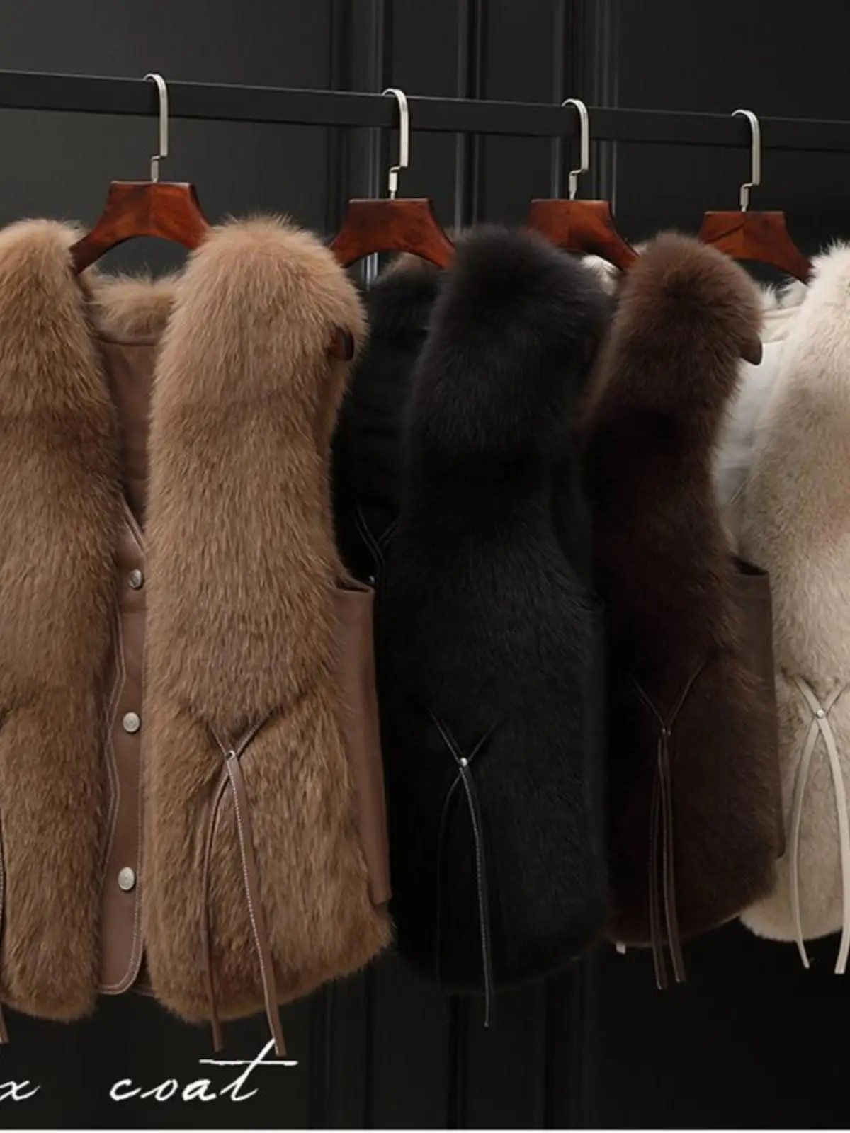 Jeune Sle ort fourrure gilet 2024 automne hiver nouveau femmes Faion vêtements d'extérieur décontracté chaleur taille universelle conception asymétrique