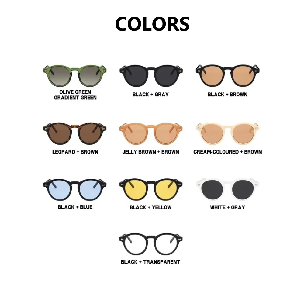 Gafas de sol de moda Retro para hombres y mujeres، gafas de sol con montura redonda pequena Vintage، lrest amarillos UV400، gav #3