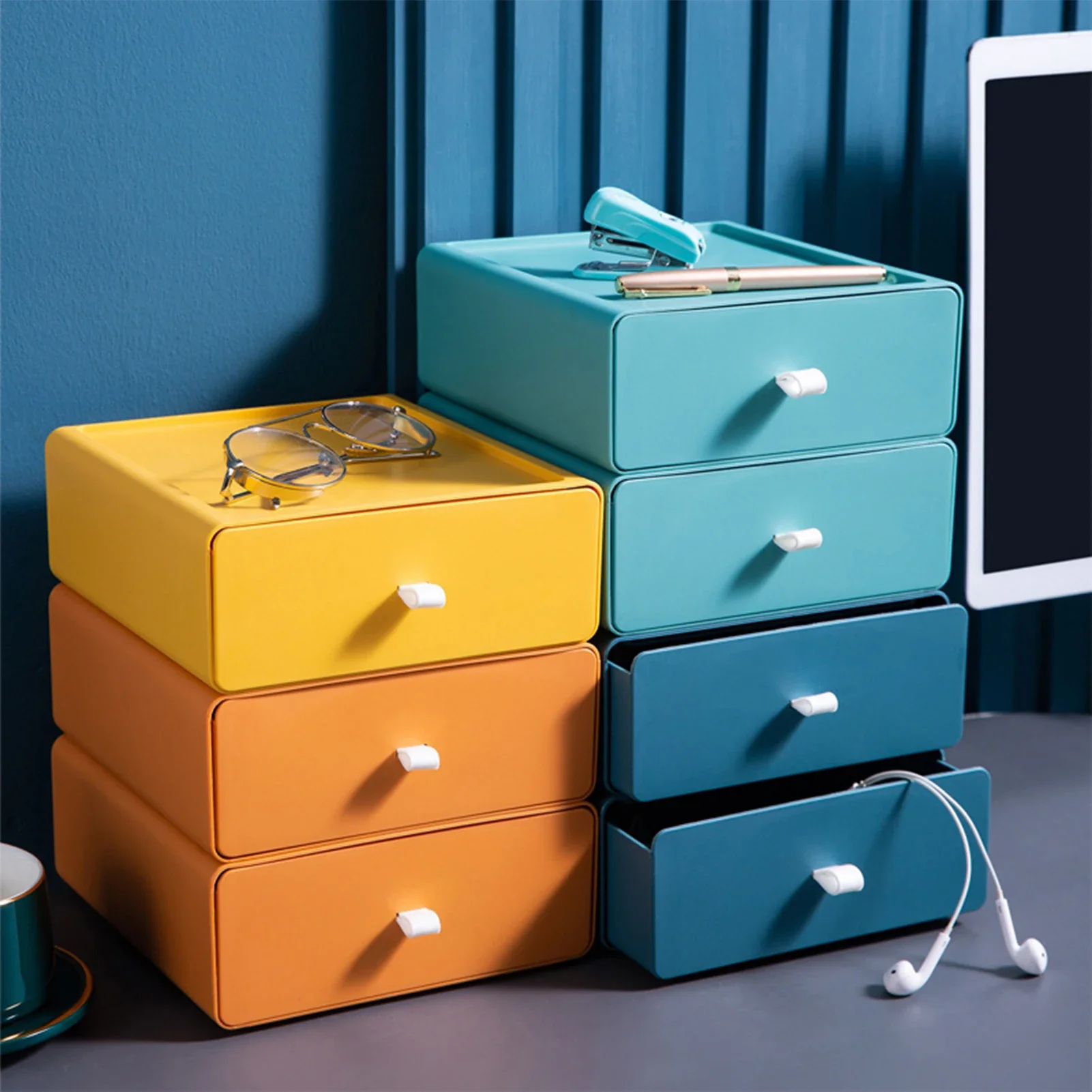 Stackable multi-layer storage boxes, office tool storage boxes, residential office lockers