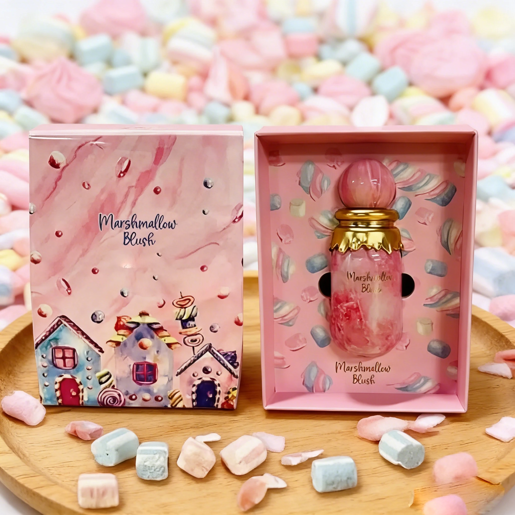 

Pari.s Corn.er Marshmallow Blush EDP Gourmand Marshmallow Strawberry Perfume Women Long-Lasting Sweet Scent Fragrance 3.4 Fl Oz