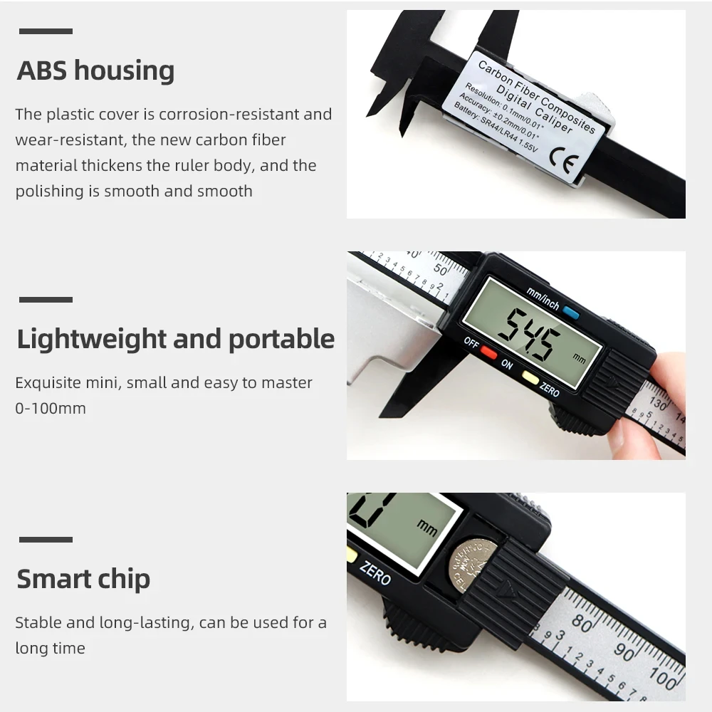 Digital Vernier Caliper 0-150mm Ruler Electronic Micrometer Ruler Depth Measuring Tool Gauge Instrument 6 Inch