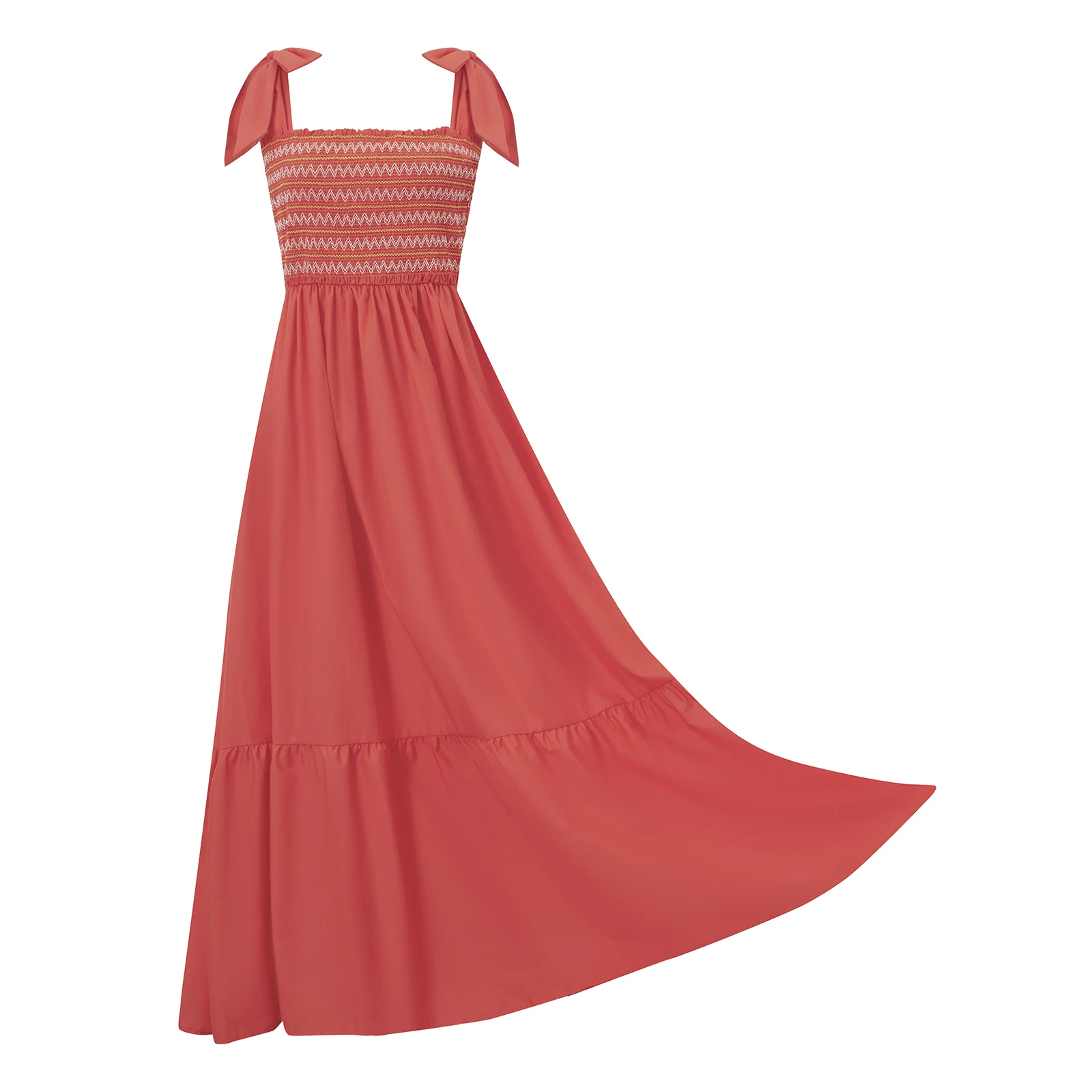 Kobiety 2025 długa sukienka w paski/w kratę/z nadrukiem bez rękawów sukienka na ramiączkach letnie wiązane paski na ramionach Vestidos modna sukienka na co dzień