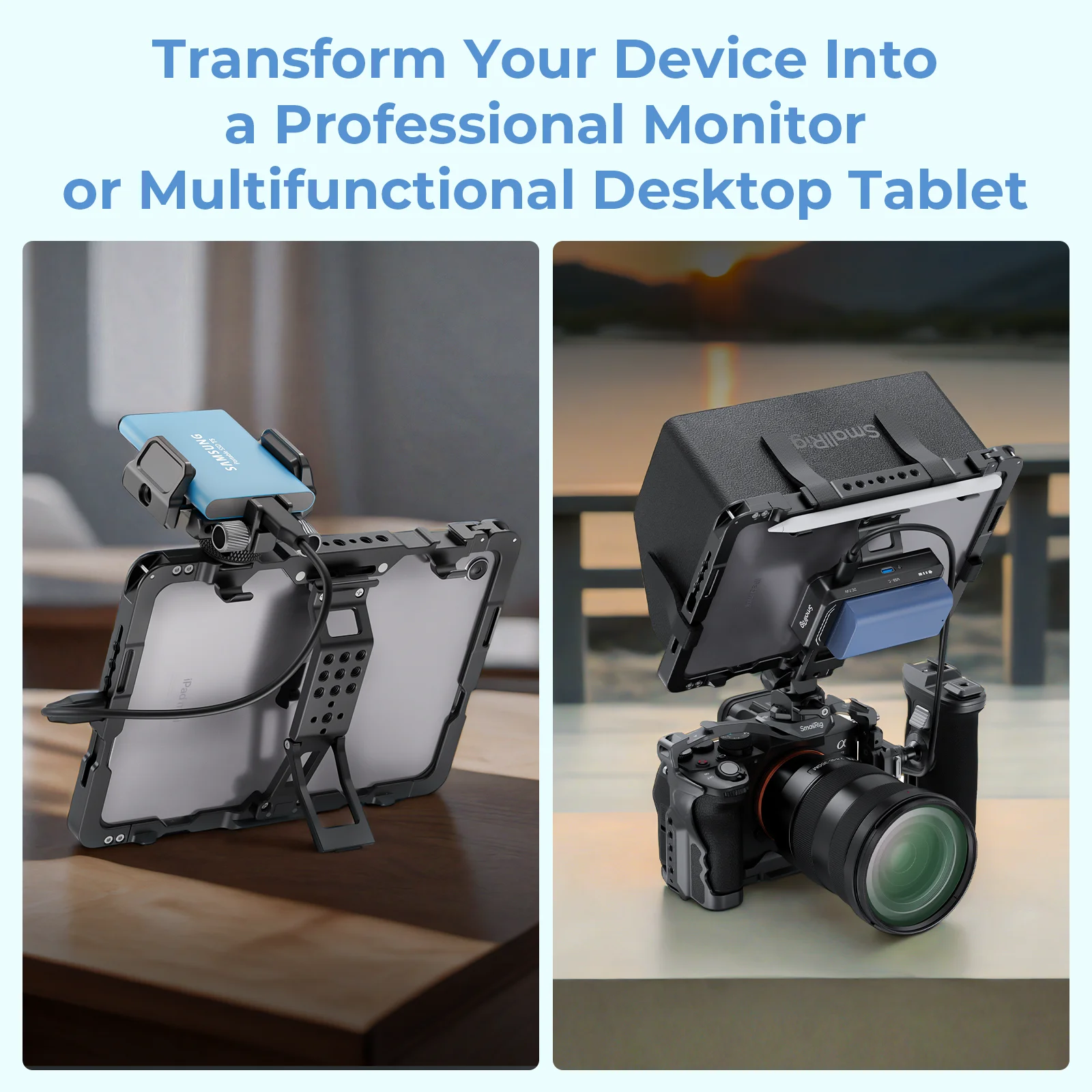 Smallrig-iPad mini 6,a17 pro,取り外し可能なベルクロ,サンフード,クイックリリースハンドルと互換性,md5058用のケージ