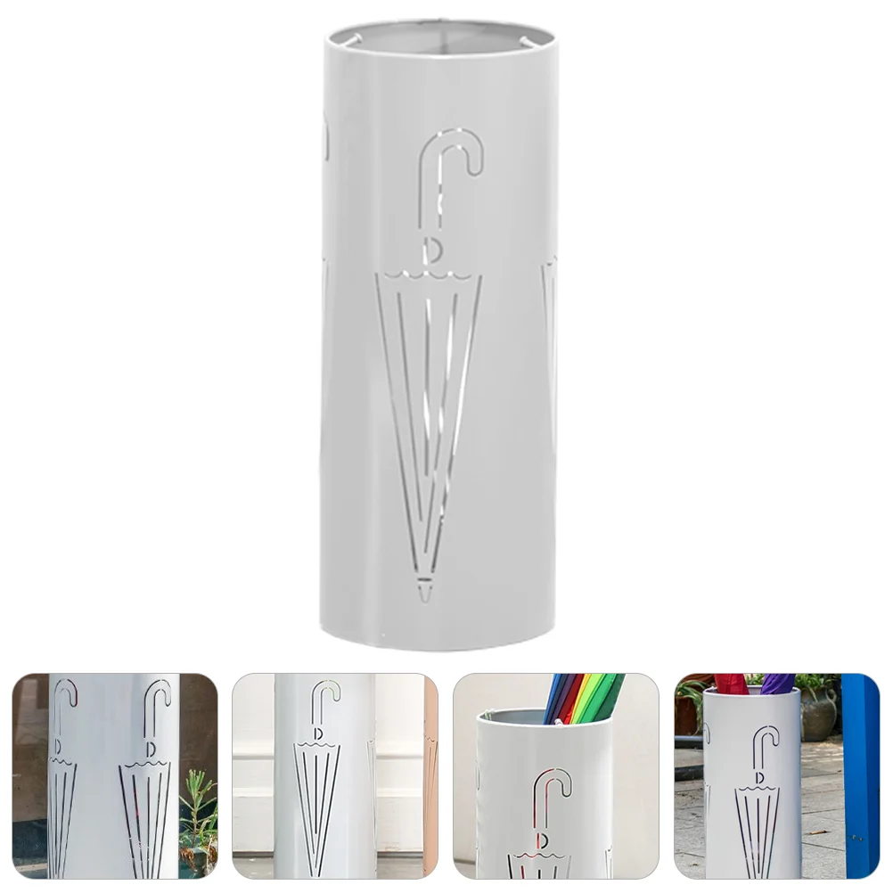 

Ведерко для хранения зонта, белый полый Органайзер, стойка для тростника из кованого железа, держатель для вестибюля отеля, стойка для офиса