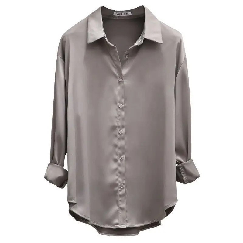 Single-Breasted Blouses for Women Fashion 2025 Autumn Korean Loose White Long Sleeve Shirts Women Shirt Tops Ladies Blouse