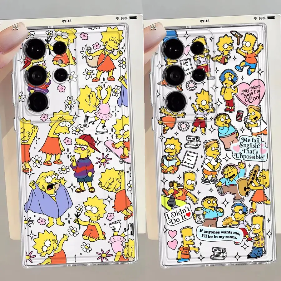 Phone Cover Case for Samsung Galaxy S26 S24 S21 S22 FE Note 20 Ultra 10 S23 Ultra S20 Plus S25 Edge Cool Cartoon Simpsons