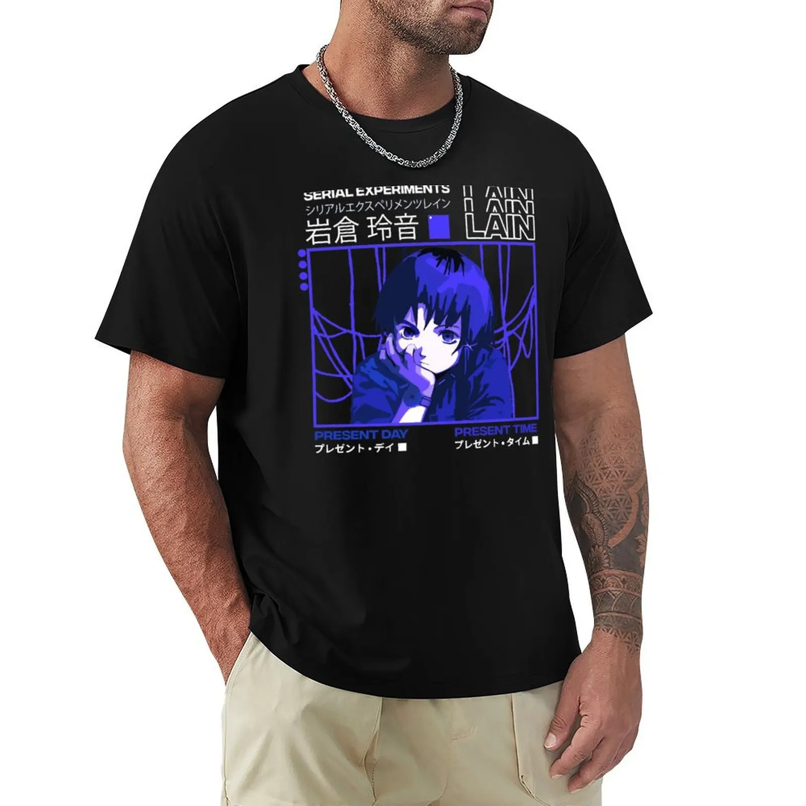Serial Experiments Lain T-Shirt Relaxed Fit Casual Short Sleeve Top