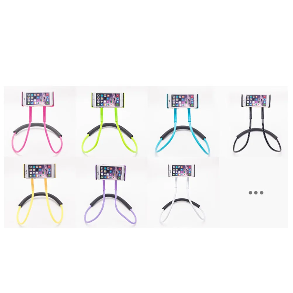 

Rose Red Hanging Neck Phone Holder Lazy Stand 360 Degree Rotation Flexible Mobile Phone Mount for Car Table Bed Use