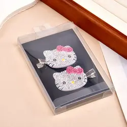 Sanrio Hello Kitty Kuromi My melody Cinnamoroll Cute Kawaii Full Diamond Side Hair Clip Creative Trendy Cartoon Headgear Gift