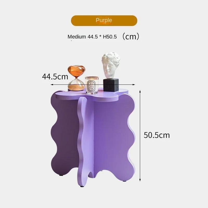 Cartoon petal edge Internet celebrity blogger Nordic small coffee table solid wood color small table creative photography props