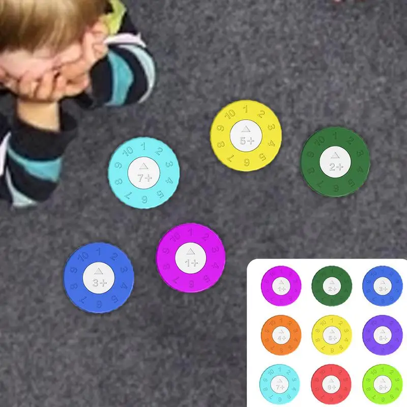 Math Spinners Math Learning Education Toys Game 9pcs Counting Fidgeters Learning Numbers Round Math Spinner Math Fact Spinners