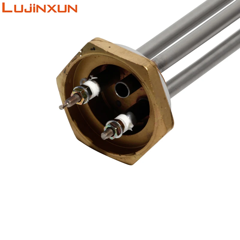 LUJINXUN 220V 1KW/1.5KW/2KW Electric Water Tubular Heater Immersion Heating Element 1 1/4 Inch Thread with Probe Tube