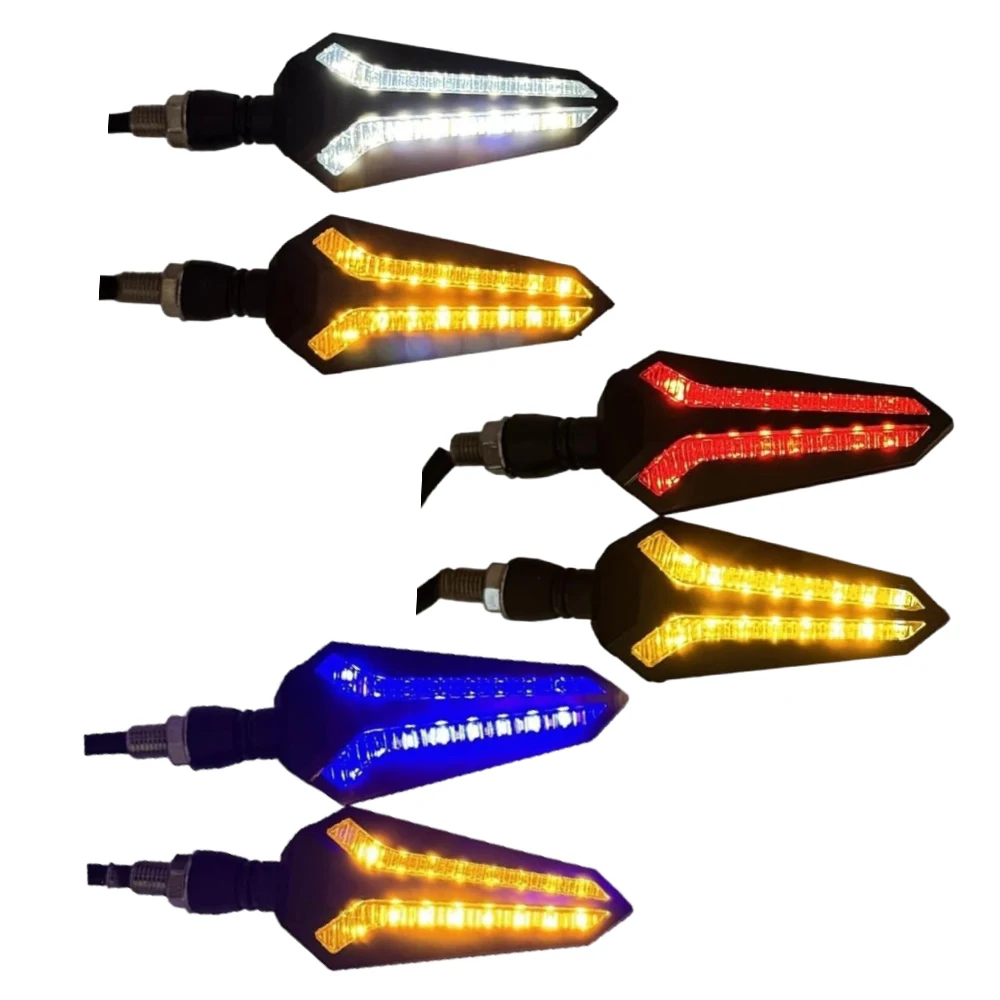 For Most Motorcycles with matching 10 mm mounting thread 2 Pcs Motorcycle LED Turn Signal Lights 12 V DC Amber Light ABS Plastic