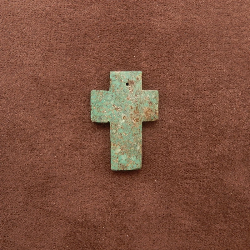 

Подвеска в виде креста из натуральной африканской бирюзы, полированный землистый зеленый драгоценный камень с текстурными включениями, духовные ремесленные украшения