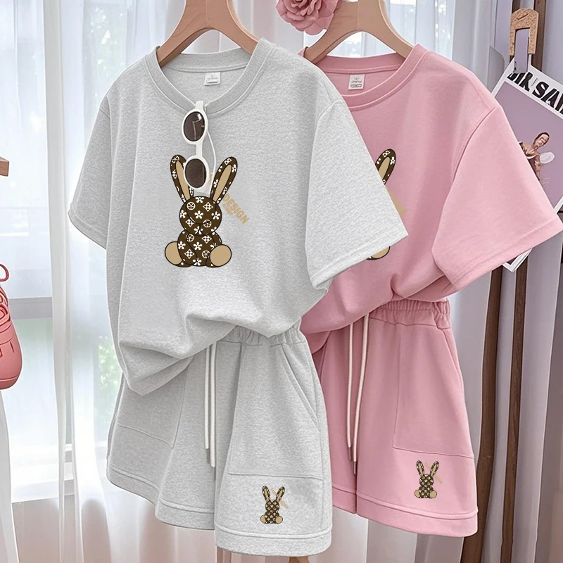 Conjunto de Moda para Mujer de Manga Corta y Pierna Ancha, Estilo Veraniego, Top y Pantalones, Dos Piezas, Atuendo Moderno, Ropa Deportiva Casual