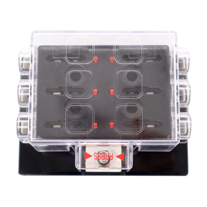 1 Set 6 Way Car Boat Bus Yacht Fuse Box Block Holder Cover ATP/ATC/ATO DC12-48V Fuse Box With Fuse Terminal Block