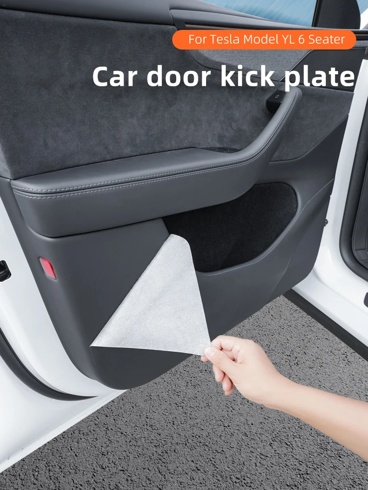 Anti-Kick-Pad für Autotüren für Tesla Model YL 6-Sitzer Aufkleber-Set Seitentürschutz-Abdeckung Auto-Innendekoration – Detail 1