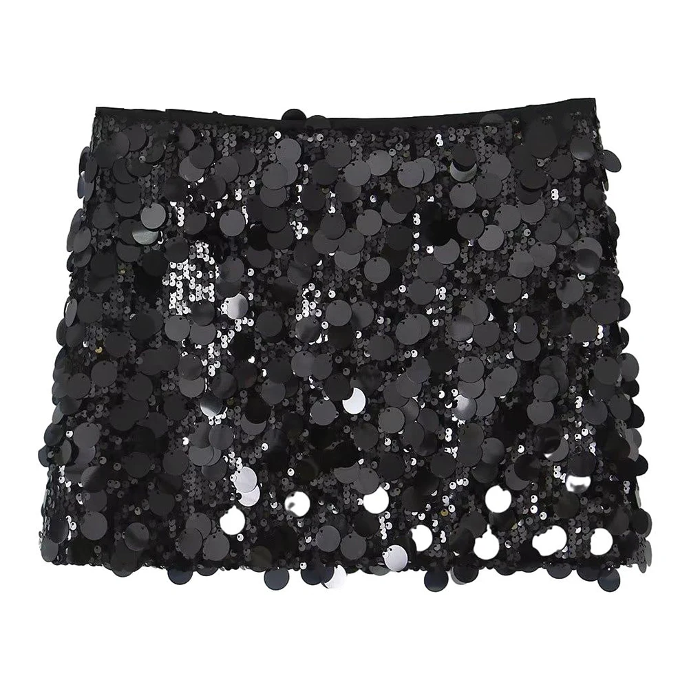 

4) Willshela Women Sexy Fashion Sequined Mini Skirt Vintage High Waist Lady Skirt Party Nightclub Sparkling Dress