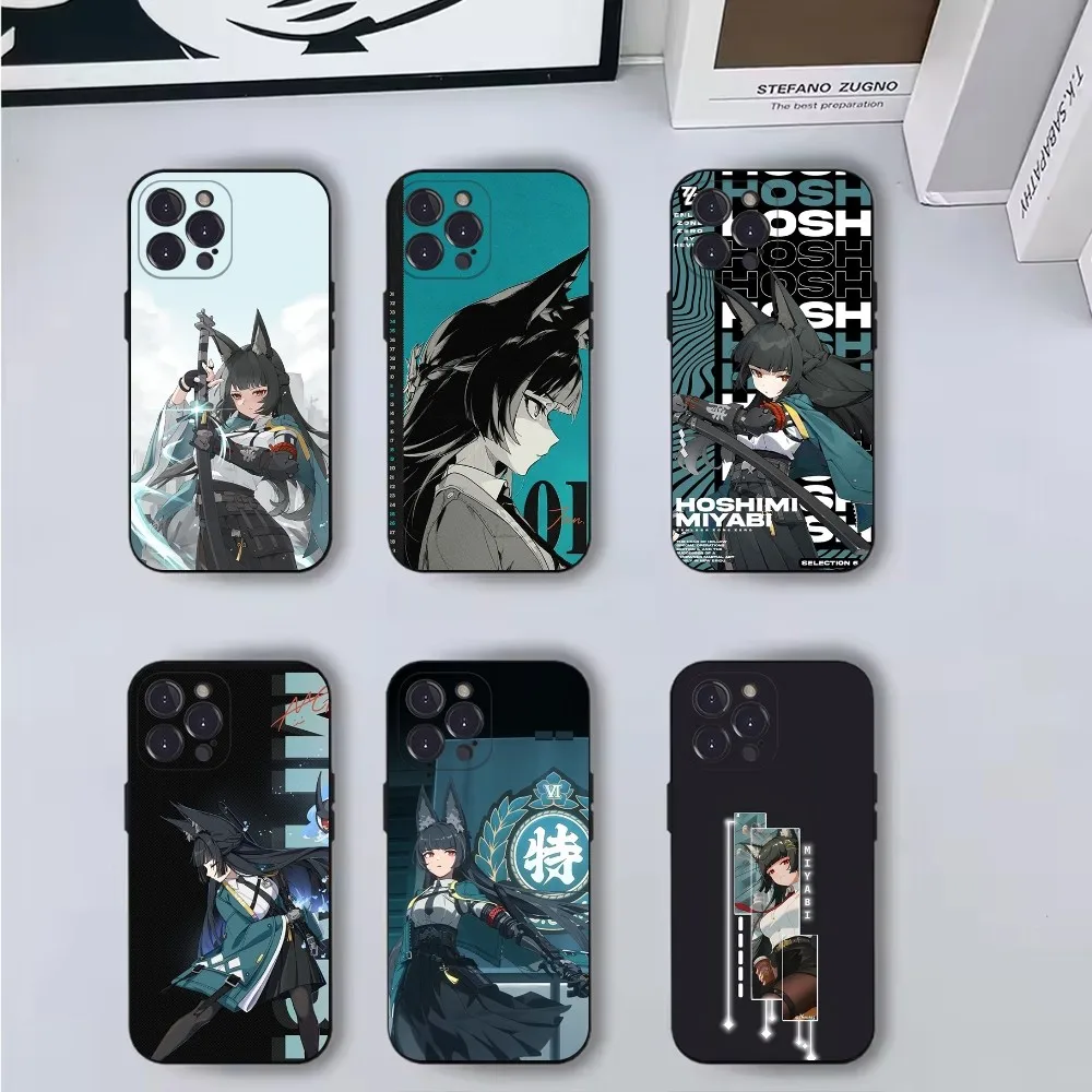 

Miyabi Hoshimi Phone Case For iPhone 16,15,14,13,12,11,Pro,X,XS,Max,XR,Plus,Mini Soft Black Cover