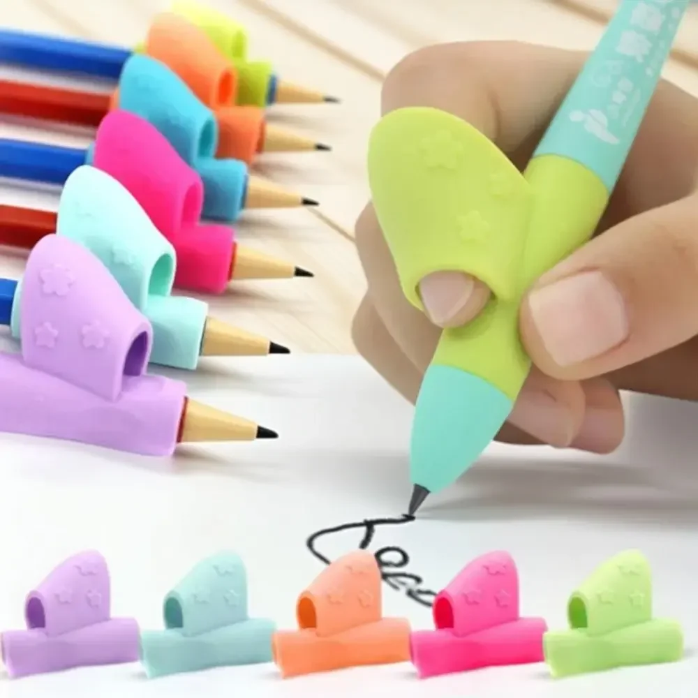 6/12pcs Pencil Grip Writing Corrector Posture Correction Tool Ergonomic Finger Trainer Pen Writing Grip Holders