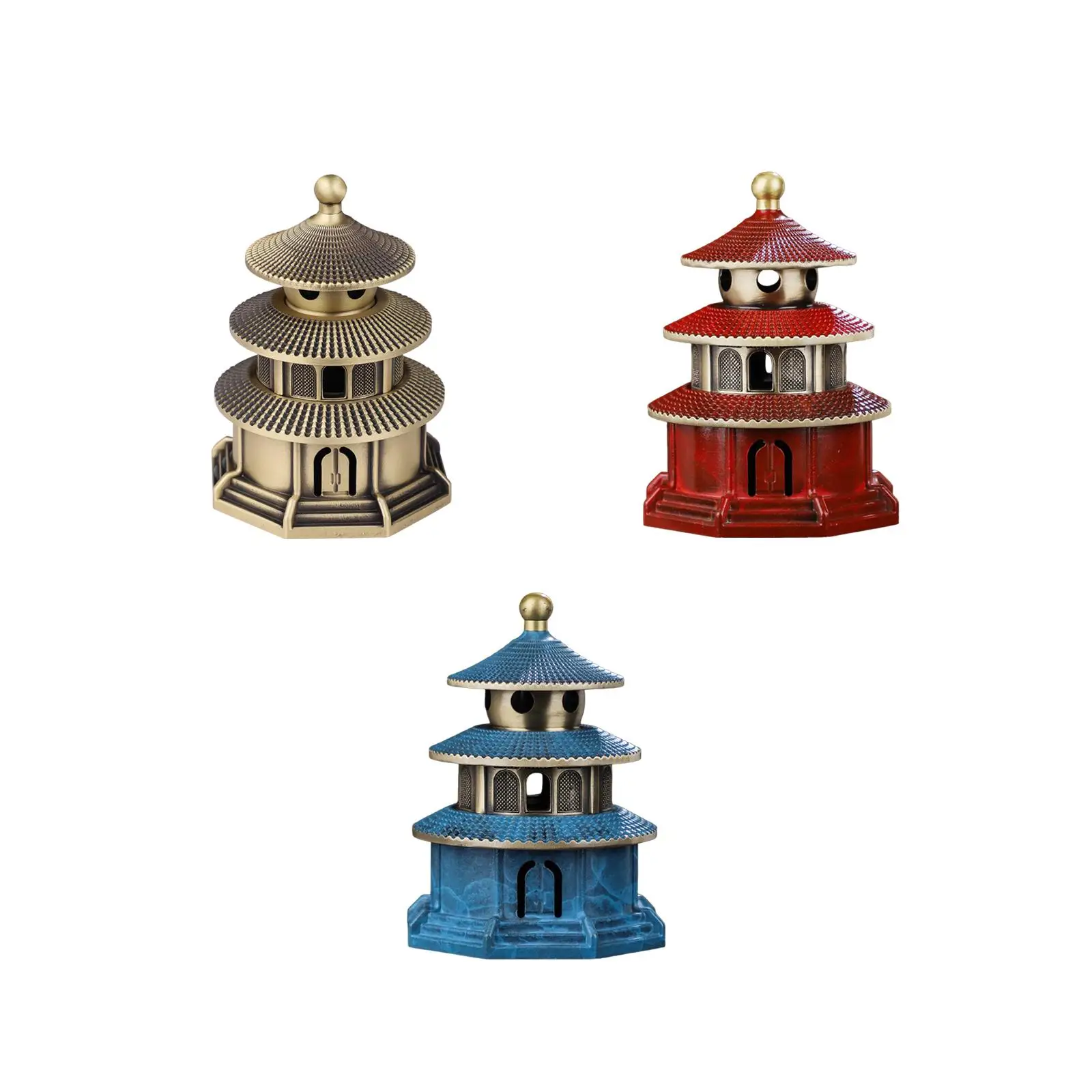 

Brass Temple of Heaven Shape Incense Burner Decorative Handicraft 9x11.5cm Incense Holder for Indoor Outdoor Decor Multipurpose