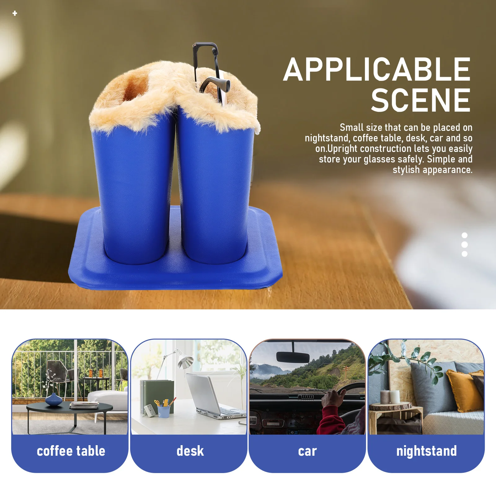 

Eyeglass Holder Fabric Storage Rack Display Case Home Glasses Decorative Upright Simple Appearance Lining