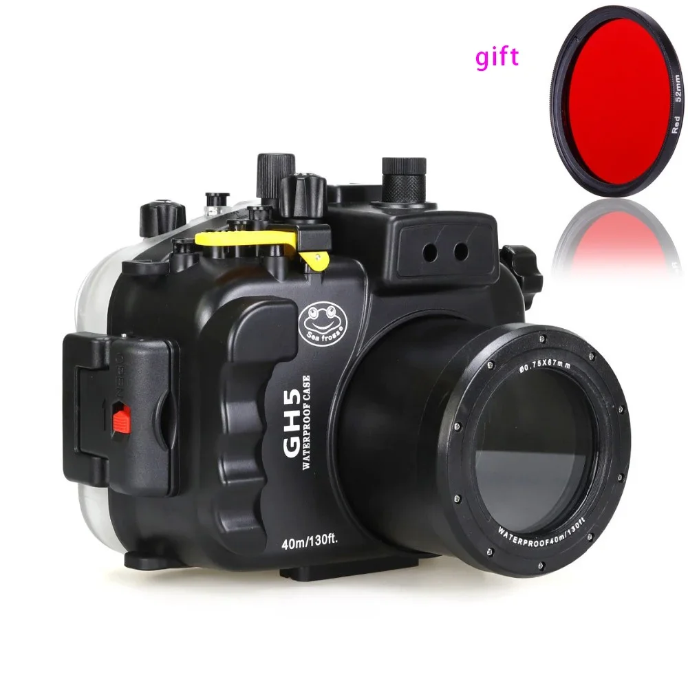 

Seafrogs 40m/130ft Underwater Depth Scuba Diving Housing Waterproof Camera Case For Panasonic GH5 camera protective diving Case