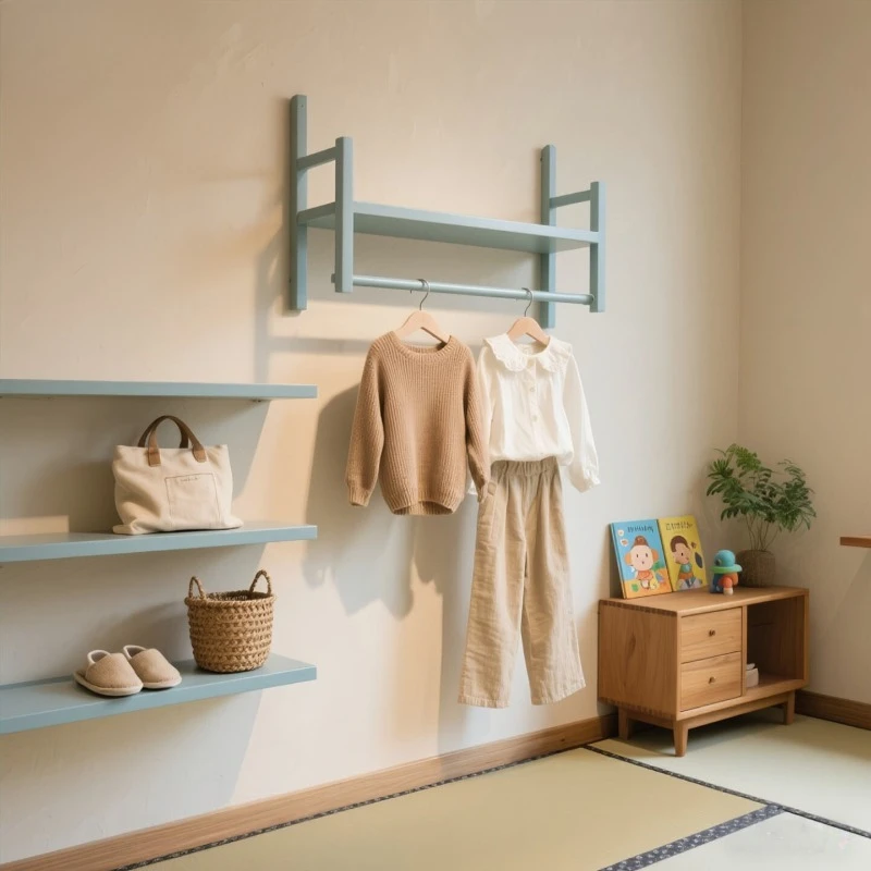 Kids Clothing Store Display Rack Wall Mounted Garment Rack Creative Clothes Hanger Children Boutique Shelf Retail Store Fixture