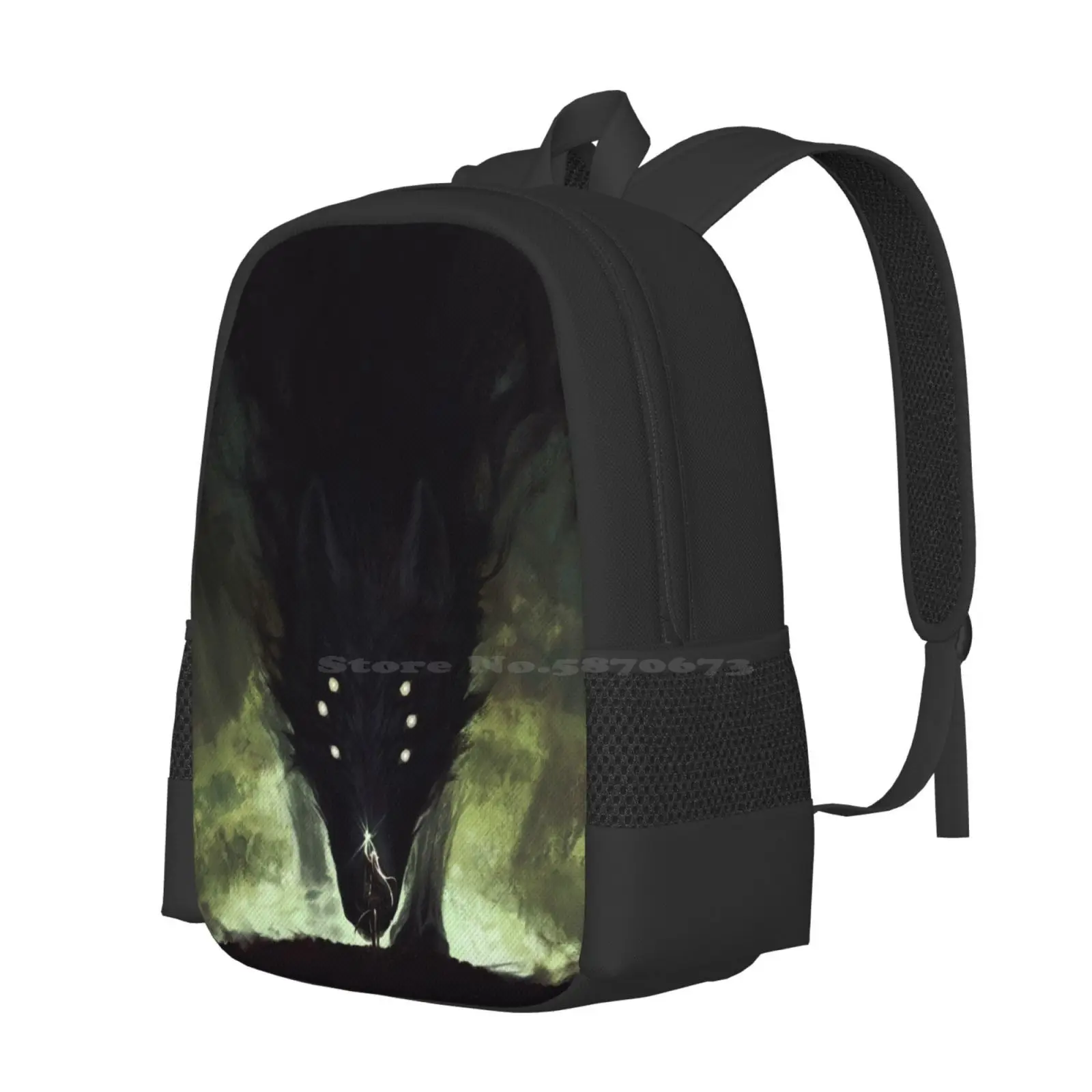 The Beast 3D Print Design Backpack Student Bag Dragon Age Inquisition Dread Wolf Fenharel Solas Solavellan Beast Fantasy Elf